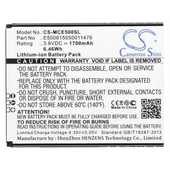 1700mAh E500615050011476 Battery for Cynus E5 4G Cynus E5