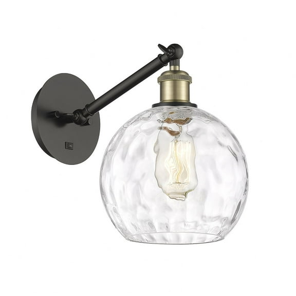 317-1W-BAB-G1215-8-LED-Innovations Lighting-Athens - 1 Light Wall Sconce In Industrial Style-12.38 Inches Tall and 8 Inches Wide Black Antique Brass