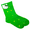Hello Kitty/Green, variant on Disney Nightmare Before Christmas Women's St. Patrick's Day Pom Crew Socks, 1-Pack, Size 4-10