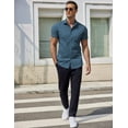 thumbnail image 4 of COOFANDY Men's Dress Shirt Short Sleeve Button Down Shirts with Pocket, 4 of 6