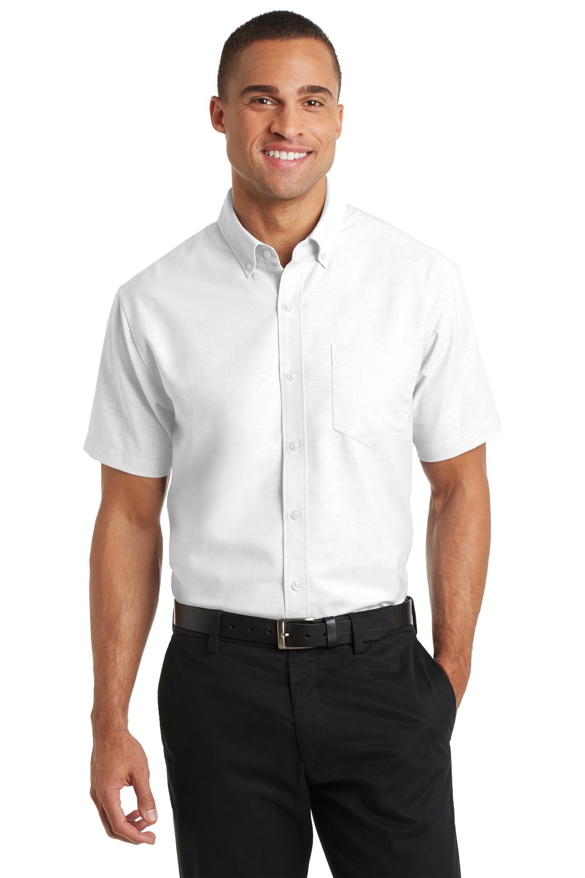 mens short sleeve dress shirts walmart