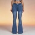thumbnail image 6 of Women's High Waisted Light Wash Wide Leg Distressed Denim Jeans, 6 of 8