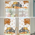 thumbnail image 4 of Fall Kitchen Curtains, Fall Decor for Home Gnomes Truck Valances for Windows, Autumn Thankgiving Kitchen Curtains and Valances Set Fall Decorations for Home, 27x24 2 Panel & 54x18 Inch Tier Set, 4 of 6