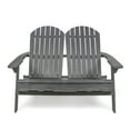 thumbnail image 5 of GDF Studio Cartagena Outdoor Acacia Wood Folding Adirondack Loveseat, Dark Gray, 5 of 8
