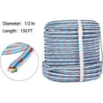 thumbnail image 2 of PET-U 1/2 Inch 16 Braid Polyester Rope Pulling Ropes Arborist Rigging Rope 150 FT Green White Blue, 2 of 6