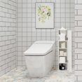 thumbnail image 5 of Verabella Small Bathroom Storage Cabinet, Free Standing Toilet Paper Holder with 4 Shelves Door & Top Slot, Bathroom Toilet Paper Storage Organizers Stand for Small Space and Corner, White, 5 of 12