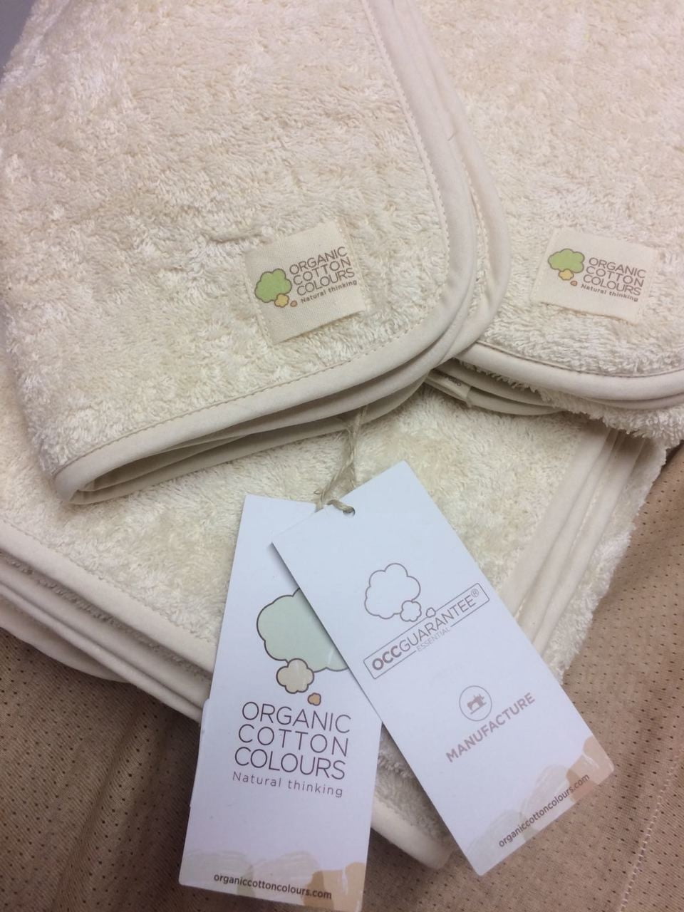 PURE 100% Organic Cotton Face Towels Chemical and Dye-Free (30 X 50 cm) Made in SPAIN