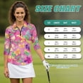 thumbnail image 7 of Uorisanigo Colorful Butterflies Women's Golf Top Comfortable Versatile Women's Dry-Fit Golf Polo Shirts Casual Fashion 1/4 Zipper Athletic Tops with 3/4 Sleeve for Workout Sports Size M, 7 of 7