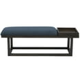 thumbnail image 3 of Powell Mickle Upholstered Bench with Built-In Tray, Brown/Navy, 3 of 11