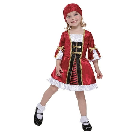 Totally Ghoul Girls Precious Lil Captain Costume with Dress & Bandanna Small 4-6