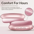 thumbnail image 2 of Mahipey Hybrid Active Noise Cancelling Headphones,60H Playtime Foldable Wireless Over Ear Bluetooth 5.4 Headphones,5 EQ Music Modes,Hi-Res Audio,Deep Bass,Breathable Leather Earpads,Pink, 2 of 7