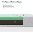 thumbnail image 4 of Yesfashion Mattress Topper, 2 Inch Dual Layer Memory Foam Mattress Topper with Bamboo Cover, Medium Firm Topper, 4 of 8
