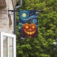 thumbnail image 2 of Halloween Garden Flag Pumpkin House Banner Van Gogh Garden Flags Arts Starry Night Sky Moon Yard Flags Double Sided Fall Porch Patio Farmhouse Outdoor Yard Window Decorative 28 x 40 Inch, 2 of 8