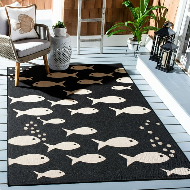 Safavieh Courtyard Trena Fish Print Indoor/Outdoor Area Rug Walmart