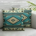 thumbnail image 3 of Nawypu  Brown Turquoise South Western Ethnic Throw Pillow Covers Tribal Native Seamless Pattern Decorative Pillow Cases Home Decor Standard Square Pillowcases, 3 of 5