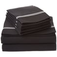 thumbnail image 1 of 4-Piece Sheet Set With 2-Line Embroidery, Duvets covers OR Pillowcases Black/White / Twin XL, 1 of 1