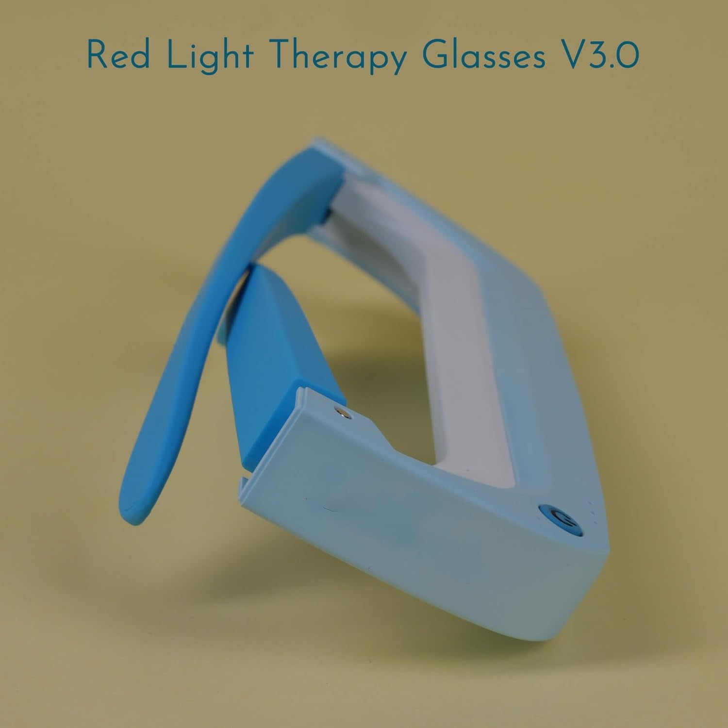 LAHOSH 670nm Red Light Therapy Glasses, 10000 LEDs Eye Care Glasses for Visual Comfort & Relaxation, Rechargeable LED Light Therapy with 4 Timer Settings, Lightweight Ergonomic Design (Blue/White)