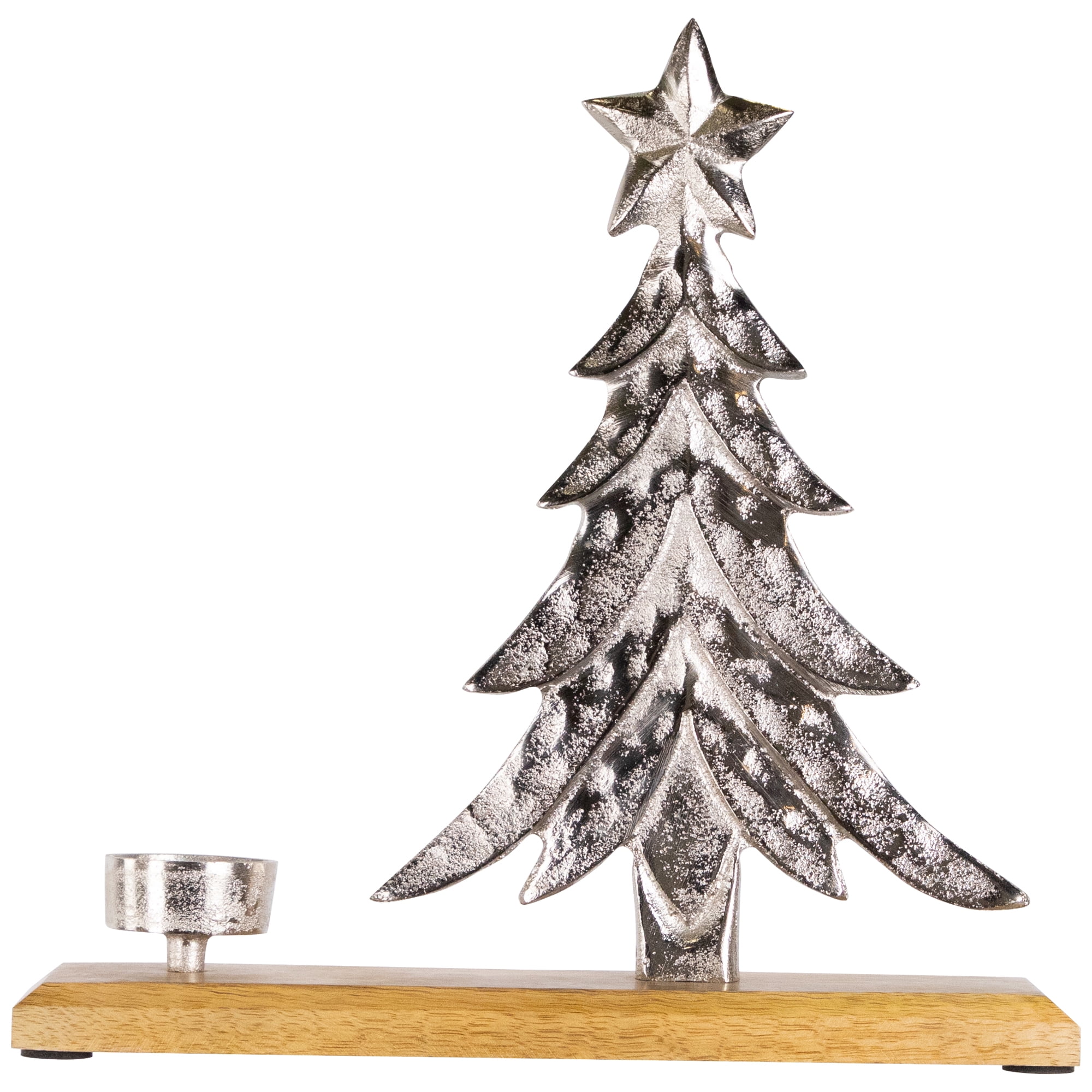 Northlight Downswept Tree with Star Topper Metal Christmas Tealight Holder - 11.5"