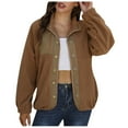 thumbnail image 1 of Chaquetas Para Mujer Prendas de Abrigo Color Sólido Botón Recreativo Manga Larga Solapa Abrigo Tops Odeerbi  ODB132324, 1 of 7