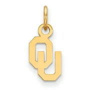Sterling Silver Gold-plated LogoArt University of Oklahoma O-U Extra Small Pendant QGP001UOK