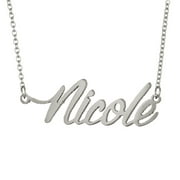Nicole Name Necklace Nameplate Pendant Stainless Steel Jewlery Birthday Gift for Girls
