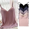 thumbnail image 2 of Women Tops Padded Bra Spaghetti Strap V Neck Vest Cami Tank Shirt Blouse, 2 of 4