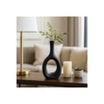 thumbnail image 2 of Curved Open Cut Out  Ceramic Vase for Living Room Decor - Modern Flower Vase for Bedroom and House Display - Decorative Home Accent for Office Desk or Shelf and Console Table - 12", Black, 2 of 12