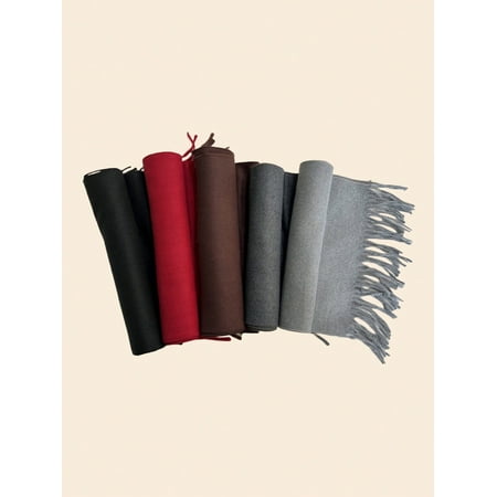 New Arrival Solid Color Scarf Unisex Couple Knitted Tassel Warm Long Thick Scarf Japanese And Korean Style (Boyfriend Girlfriend)