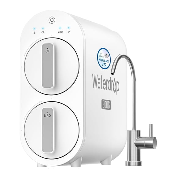 Waterdrop G2P600 Tankless Reverse Osmosis System, 600 GPD Under Sink RO Water Filter, 7-Stage Filtration, Reduce TDS