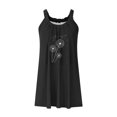 thumbnail image 4 of FAIWAD Robes d'Été pour Femmes Manches Courtes à Volants Ourlet Smock Robe Courte Couleur Unie Décontractée Fluide, 4 of 4