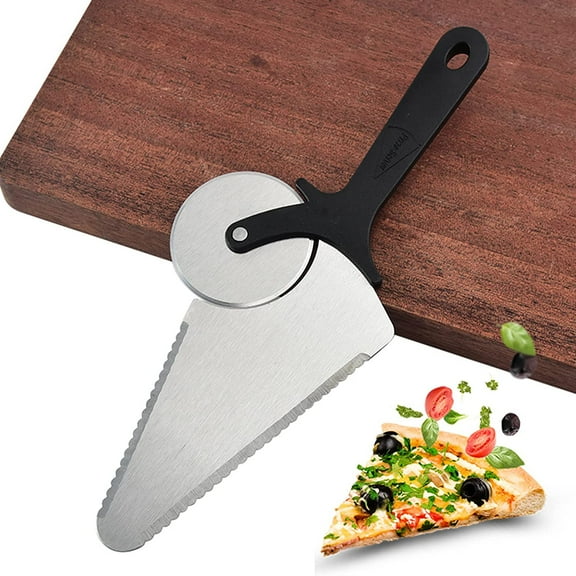Integrated Type Pizza Cutter Wheel Cake Spatula with Serrated Baking Tools Sharp Stainless Steel Blade