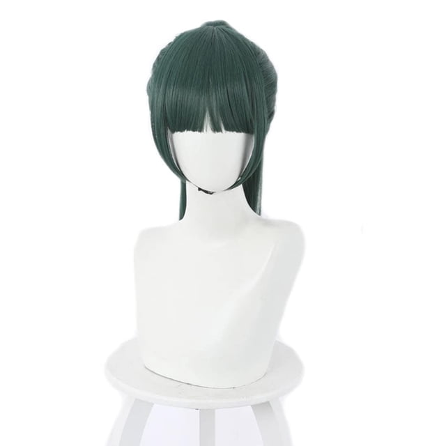 Peluca Aadesso Zenin Maki 50 cm con coleta desmontable verde