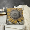 thumbnail image 2 of YINGXI in Throw Pillow Cover Isolated Grid Floral Sketch Nature Plant Pillow Case Square Cushion Decorative for Couch Bed Home 24x24in, 2 of 5