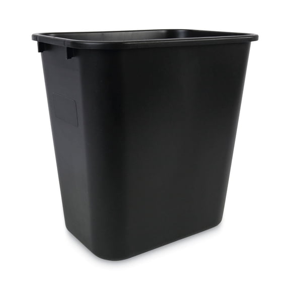 28 qt. Plastic Soft-Sided Wastebasket - Black