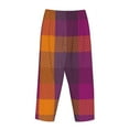 thumbnail image 5 of Fotbe Purple Yellow Buffalo Plaid Women's Pajama Pants,Sleepwear Pants,Pj Bottoms Drawstring And Pockets-Medium, 5 of 9