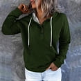 thumbnail image 2 of Bowake Womens Fall Hoodie Sweatshirts Button up Long Sleeve Drawstring Solid Color Casual Loose Pullover Tops with Pocket, 2 of 5