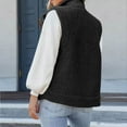 thumbnail image 4 of Black and Friday Clothing Sales Idoravan Womens Fleece Sleeveless Jacket,Women's Solid Color Sleeveless Plush Cardigan Jacket Versatile Button Top Black S, 4 of 5