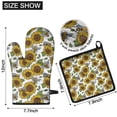 thumbnail image 6 of White Sunflower Kitchen Oven Mitt and Pot Holder Sets 4 Pcs for Baking, Cooking and Grilling, Heat Resistant Up To 392 °F, 6 of 7