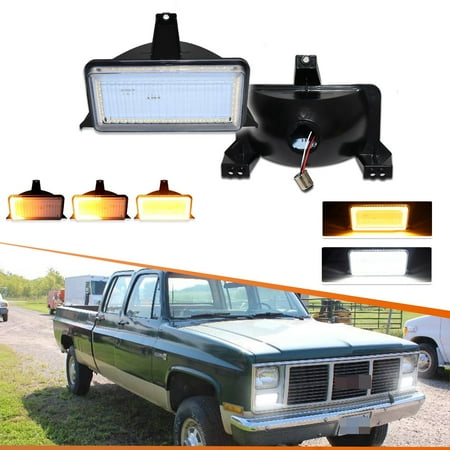 ADIIL Clear Lens Front Turn Signal Lights front Bumper Parking Lamps For 1983-87 Chevrolet GMC Pickup Truck C35