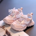 thumbnail image 6 of GiLiling Girls Closed-Toe Sandals, Breathable Mesh Synthetic Upper Pearl Bow Detail Adjustable Ankle Strap Non-Slip Thick Sole, Summer Casual Footwear (Pink, 11.5-12 Years), 6 of 8