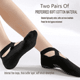 thumbnail image 2 of Calcetines de yoga gruesos profesionales para mujer, con agarres y correas antideslizantes, ideales para pilates, ballet, danza y entrenamiento descalzo, 2 of 6
