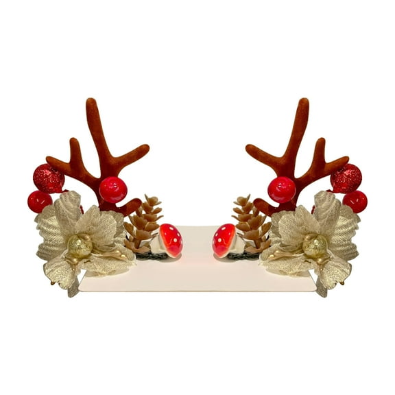 DagobertNiko Christmas Reindeer Antlers Headband Hairpins Hairbands Girls Beauty Headdresses Pine Cone Hair Accessories Cute Reindeer Christmas Hair Clips