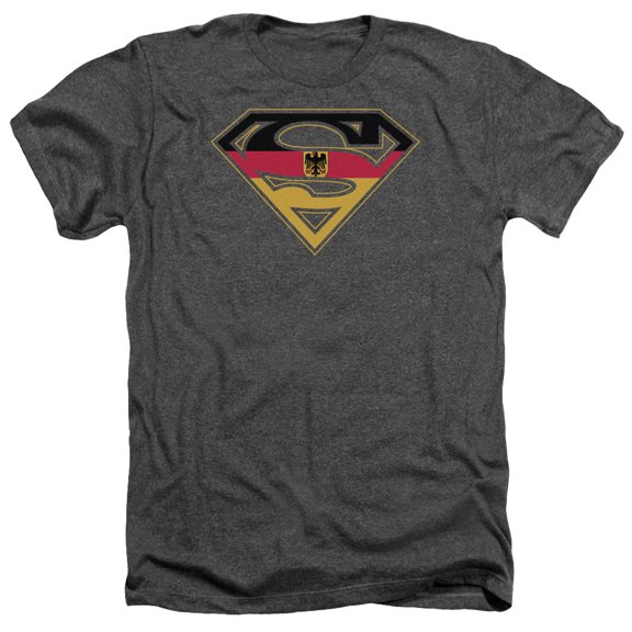 Superman - German Shield - Heather Short Sleeve Shirt - Large