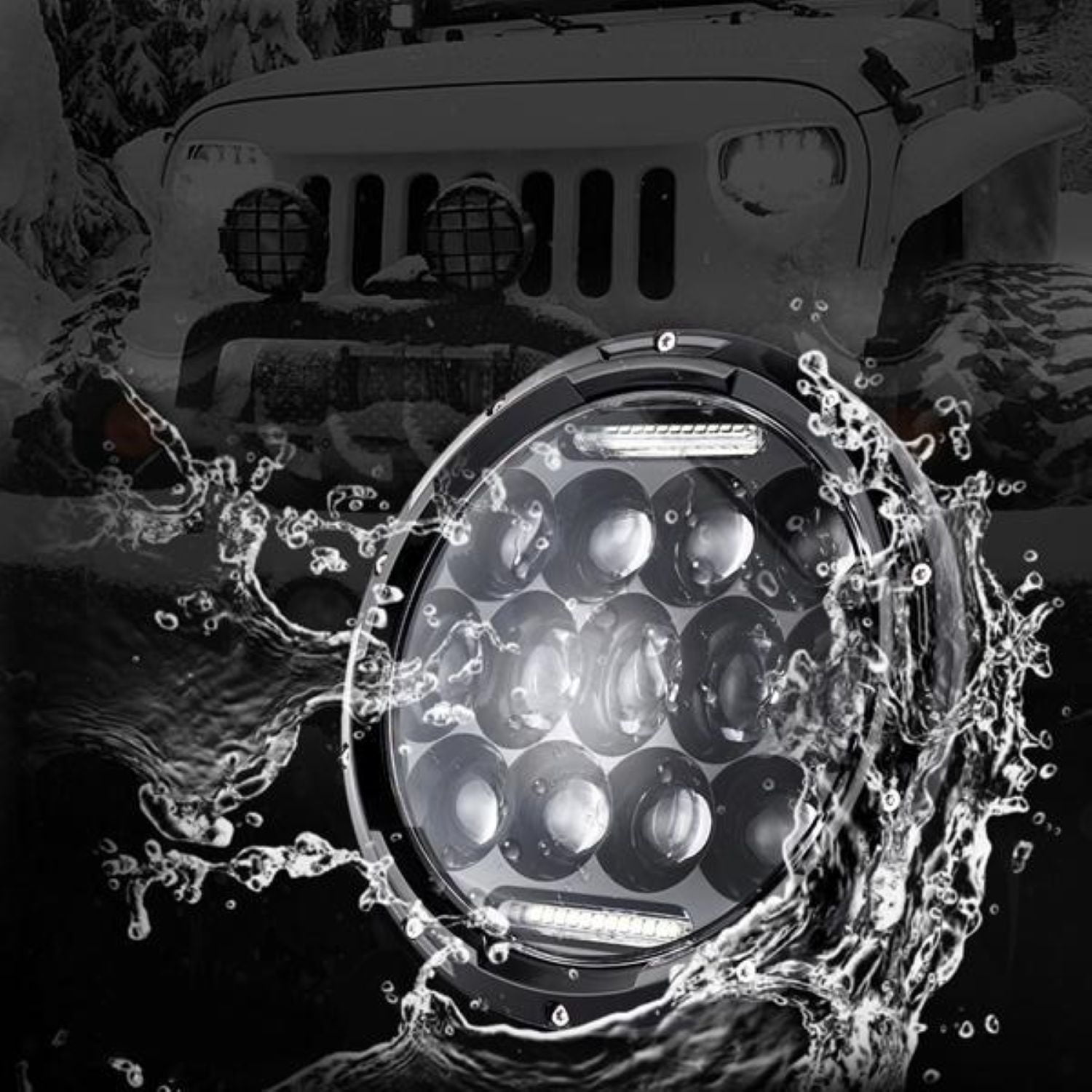 AMERICAN MODIFIED 7" Honeycomb Style LED Headlights for 97-18 Jeep Wrangler TJ JK