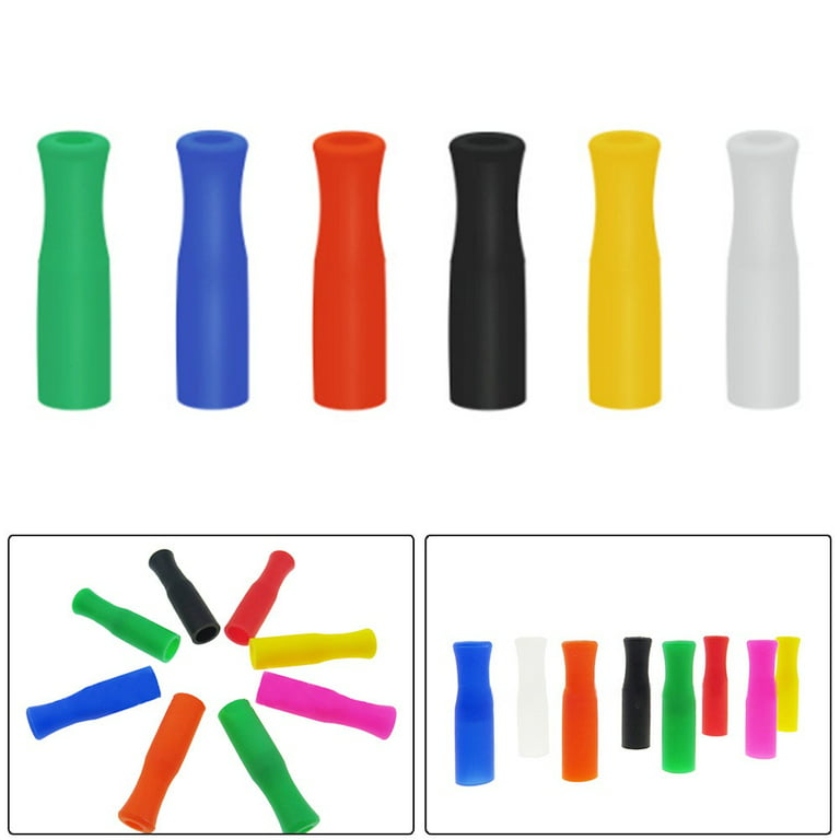 3/5/10PCS Food Grade Metal Silicone Drinking Straw Tips Cover Suction Nozzle