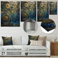 thumbnail image 4 of Designart "Melodies of Boho Blue And Gold II" Boho Feather Metal Art Living Room, 4 of 5