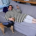 thumbnail image 3 of Black and White Small Checkered Pattern Wearable Oversized Blanket,Wearable Blanket Hoodie for Adults,Cozy Hooded Blankets with Super Pockets,Super Warm Fuzzy Pullover for Women & Men, 3 of 6