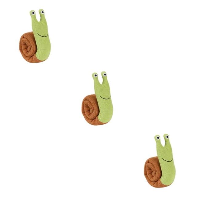 Transemion Plush Snail Shaped Dog Toy Machine Washable Cleaning Squeaky Type1 3Set
