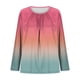 thumbnail image 2 of Mujeres de Manga Larga Tops Casual de Moda Gradiente Impresión Cuello Redondo Plegado Tamaño Superior para Uso Diario Y de Fiesta, 2 of 5