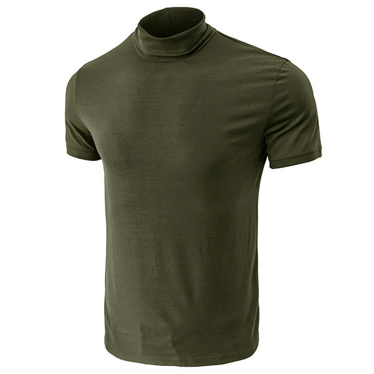 Short Sleeve Black T Shirts for Men 2023 Long Sleeve Turtleneck
